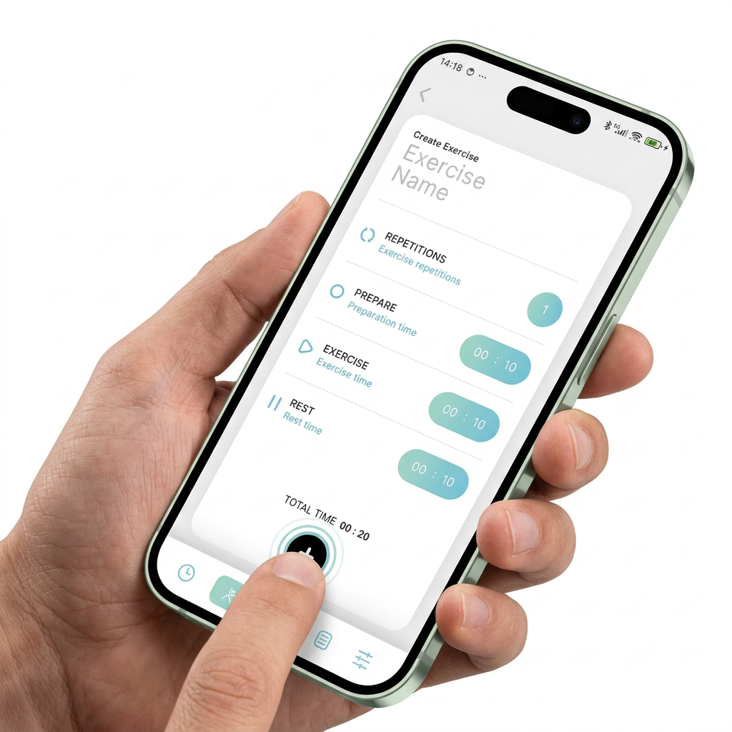 A phone showing custom exercise settings
